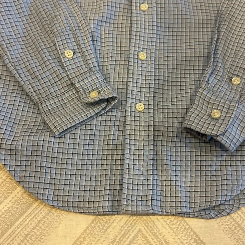 Ralph Lauren Boys Light Blue Checkered Long-sleeve Shirt - Size 4